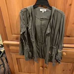 Green with gold buckles jacket but thin material